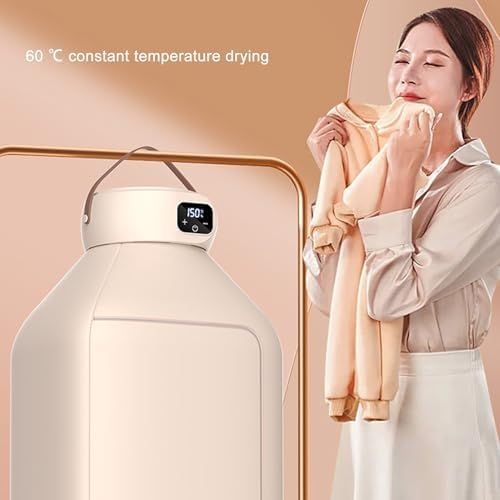 Electric Clothes Dryer Machine with Hot Air Drying | Portable Fast-Drying Laundry Dryer with Adjustable Timer | Foldable Garment Drying Rack | Low Noise & Energy Saving | Ideal for Apartment, Travel, RV & Small Spaces