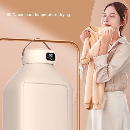 Electric Clothes Dryer Machine with Hot Air Drying | Portable Fast-Drying Laundry Dryer with Adjustable Timer | Foldable Garment Drying Rack | Low Noise & Energy Saving | Ideal for Apartment, Travel, RV & Small Spaces