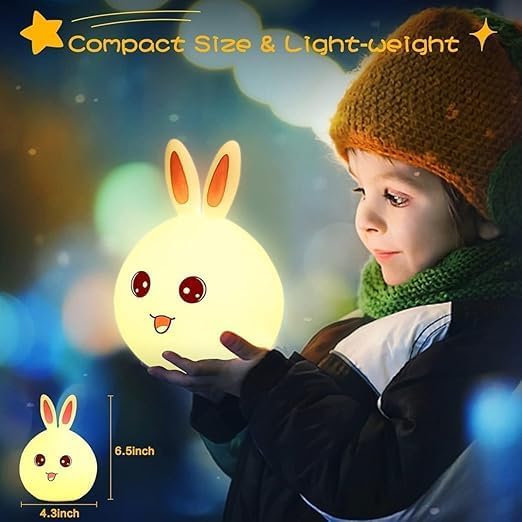 Squishy Rabbit Night Light for Kids