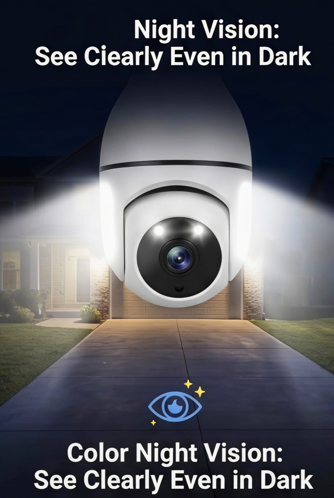WiFi Smart Bulb Security Camera with Motion Detection