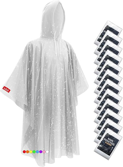 Ultra-Lightweight & Extra Long Disposable Emergency Rain Ponchos for Adults and Kids