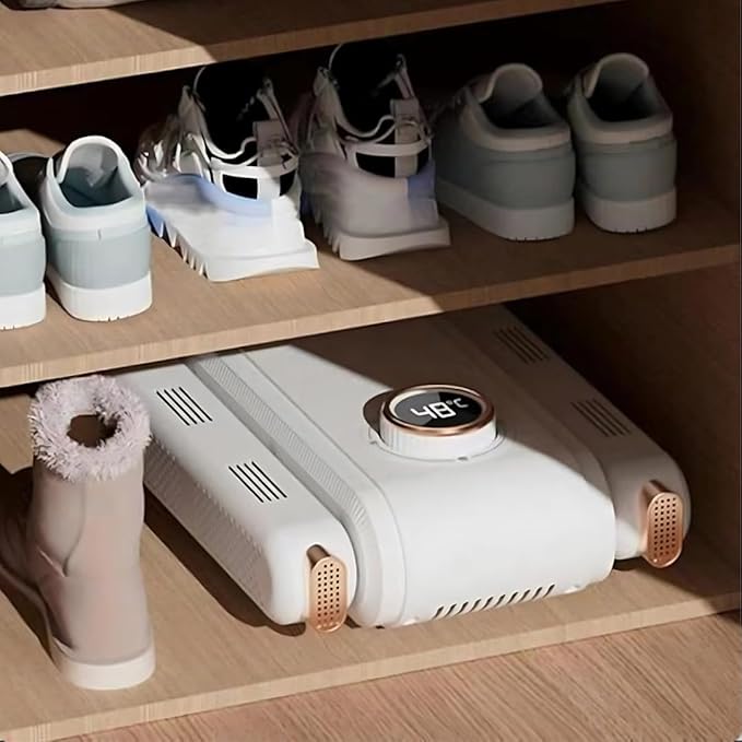 Electric Shoes Dryer Machine with Adjustable Warm Air Pipes | Fast Shoe Drying, Odor Removal & Hygiene Care | Timer Control | Safe Gentle Heat for Shoes, Slippers, Boots & Socks (White)