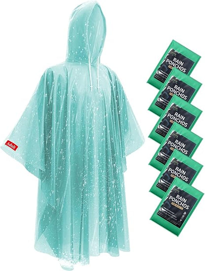 Ultra-Lightweight & Extra Long Disposable Emergency Rain Ponchos for Adults and Kids