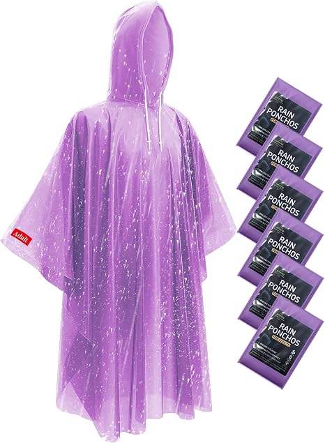 Ultra-Lightweight & Extra Long Disposable Emergency Rain Ponchos for Adults and Kids