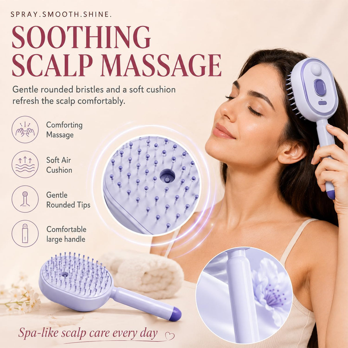Rechargeable Retractable Air Cushion Comb