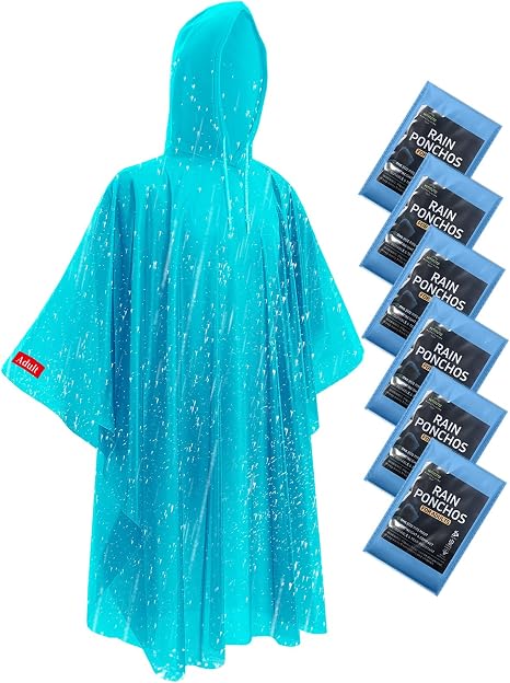 Ultra-Lightweight & Extra Long Disposable Emergency Rain Ponchos for Adults and Kids