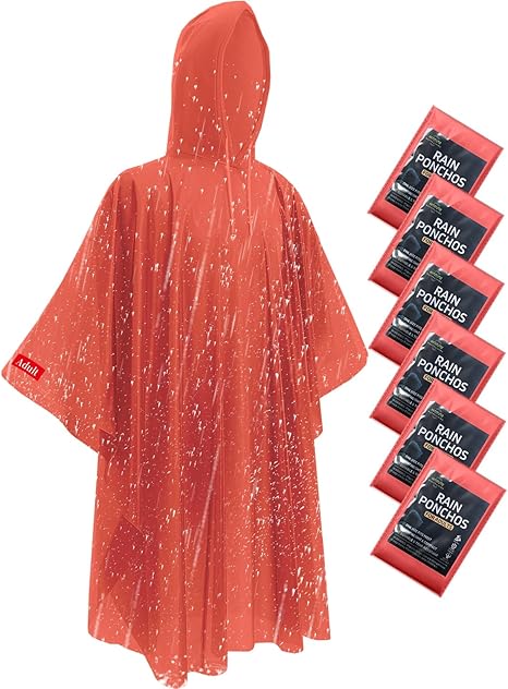 Ultra-Lightweight & Extra Long Disposable Emergency Rain Ponchos for Adults and Kids