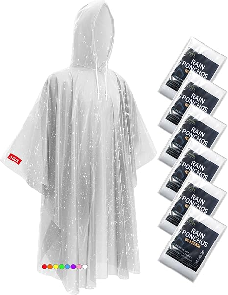 Ultra-Lightweight & Extra Long Disposable Emergency Rain Ponchos for Adults and Kids