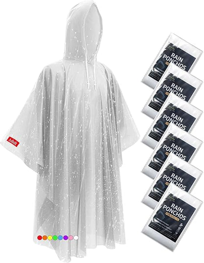 Ultra-Lightweight & Extra Long Disposable Emergency Rain Ponchos for Adults and Kids
