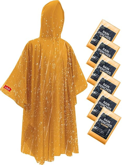 Ultra-Lightweight & Extra Long Disposable Emergency Rain Ponchos for Adults and Kids