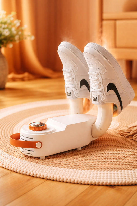 Electric Shoes Dryer Machine with Adjustable Warm Air Pipes | Fast Shoe Drying, Odor Removal & Hygiene Care | Timer Control | Safe Gentle Heat for Shoes, Slippers, Boots & Socks (White)