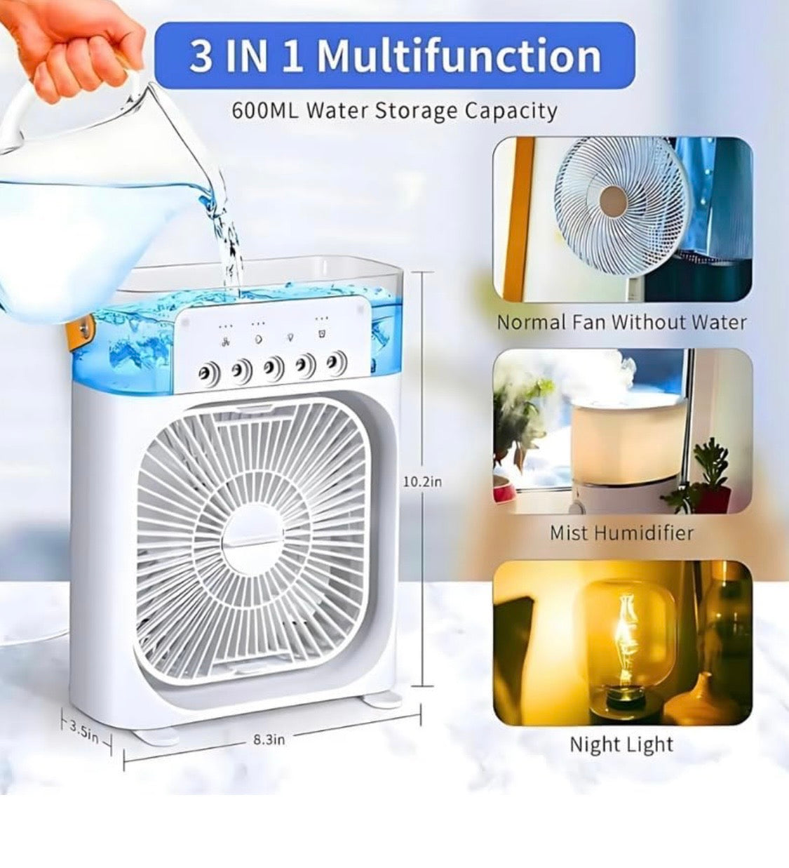 Portable Misting Air Cooler & Desk Fan