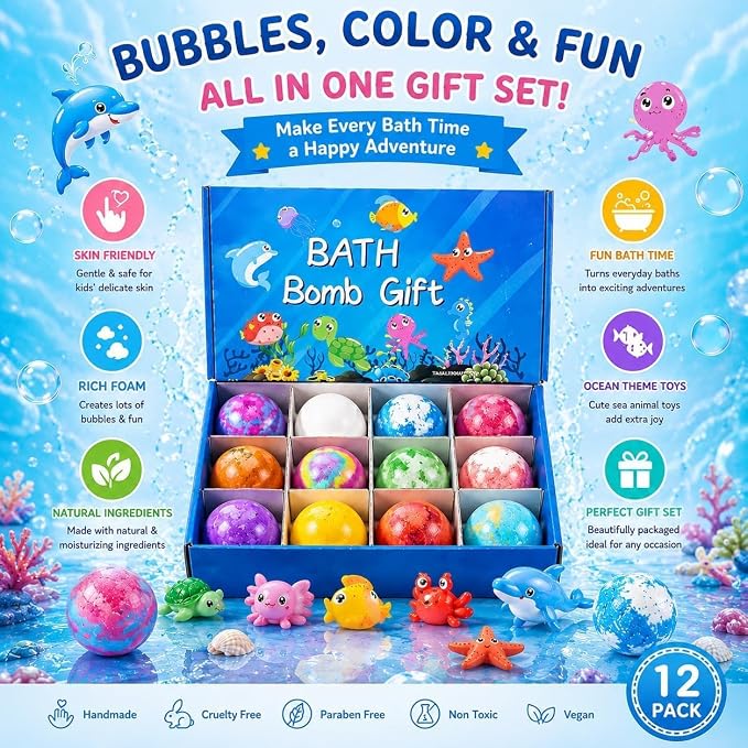 Kids Surprise Toy Bath Bomb Gift Set