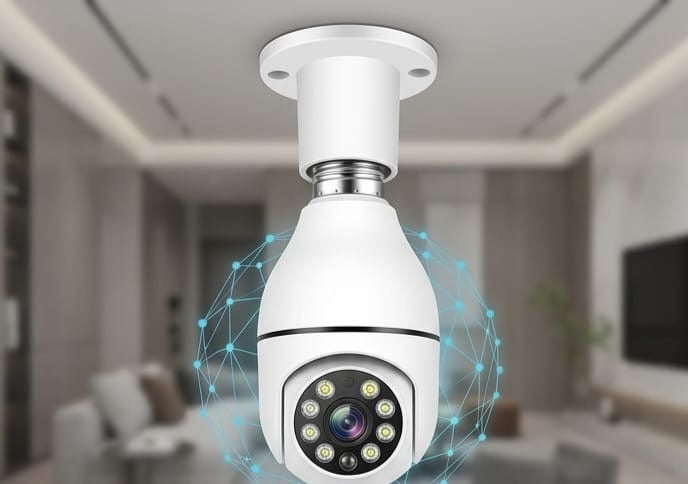 WiFi Smart Bulb Security Camera with Motion Detection