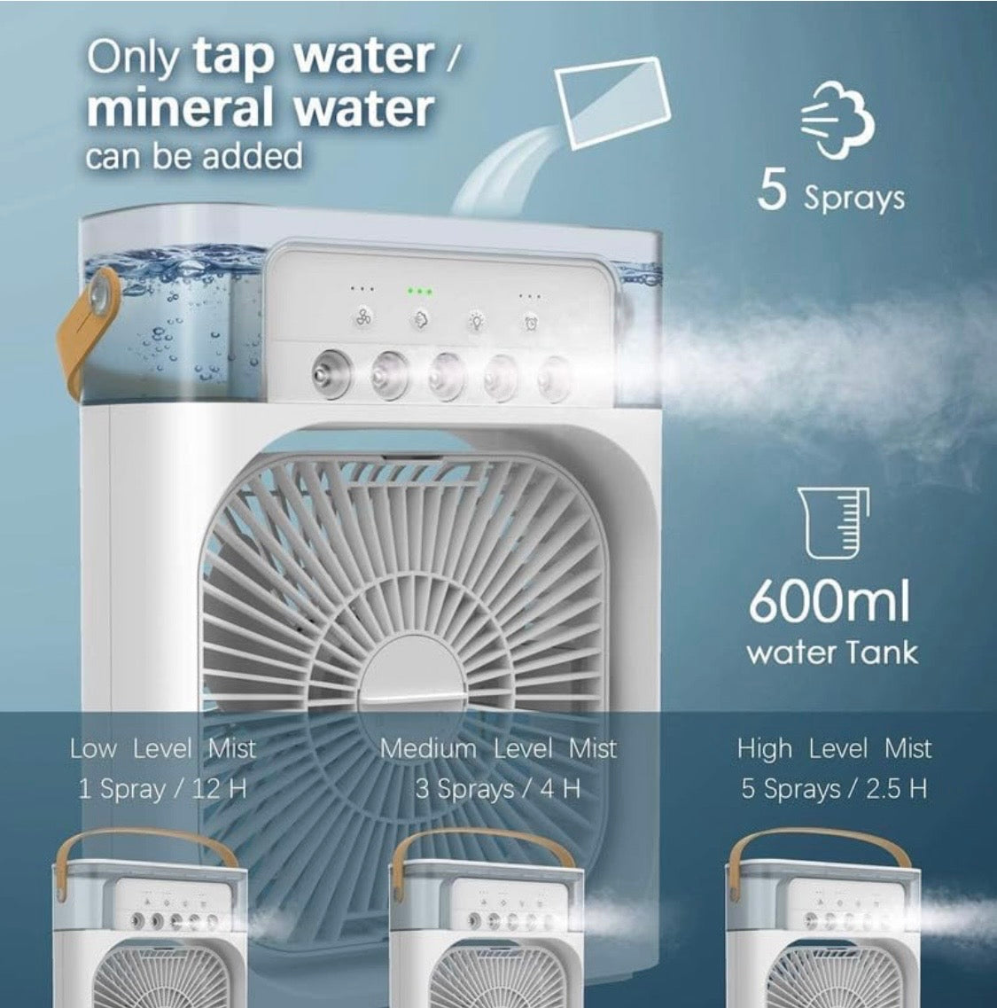 Portable Misting Air Cooler & Desk Fan