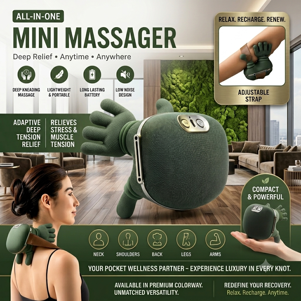 Wireless Neck & Shoulder Massager with Heat - Electric Shiastu Back Massager for Cervical Pain Relief, Portable Deep Tissue Body Massager