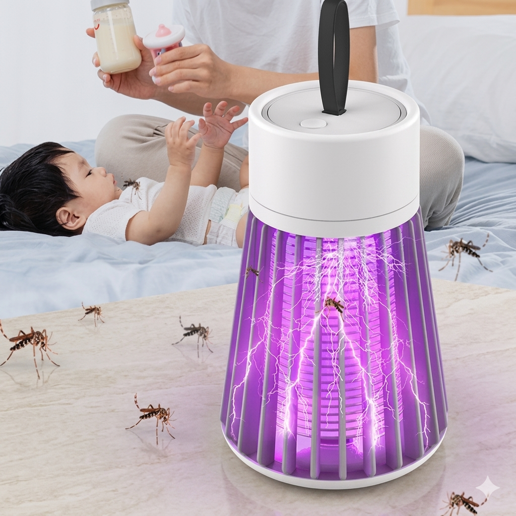 Plug-In LED Lamp Mosquito Killer Machine Home Chemical-Free Insect Trap Safe for Kids & Pets – Easy to Clean Mosquito Killer