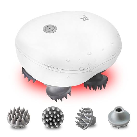 Advanced 4-Head Electric Scalp Massager – 360° Deep Kneading, Relaxation & Scalp Care