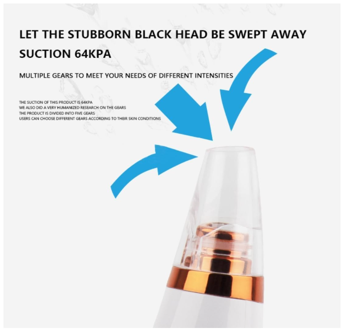 6 in 1 Multi-function Blackhead Remover Tools | Electric Derma suction Machine | USB Rechargeable Acne Pimple Pore Cleaner Vacuum tool - Facial Cleanser Device for Nose & Skin Care (6 in 1 Derma Suction)