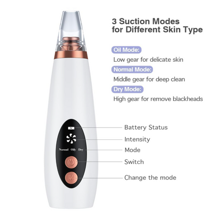 6 in 1 Multi-function Blackhead Remover Tools | Electric Derma suction Machine | USB Rechargeable Acne Pimple Pore Cleaner Vacuum tool - Facial Cleanser Device for Nose & Skin Care (6 in 1 Derma Suction)