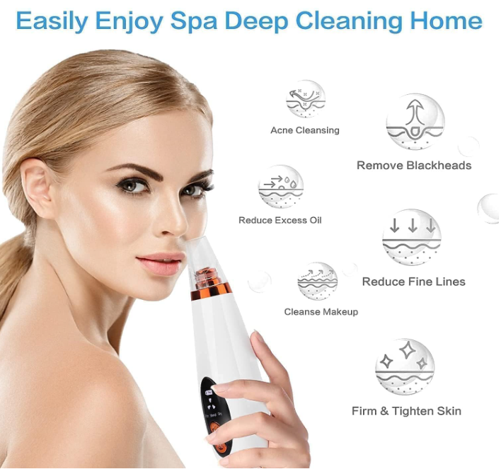 6 in 1 Multi-function Blackhead Remover Tools | Electric Derma suction Machine | USB Rechargeable Acne Pimple Pore Cleaner Vacuum tool - Facial Cleanser Device for Nose & Skin Care (6 in 1 Derma Suction)