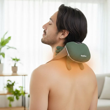Wireless Neck & Shoulder Massager with Heat - Electric Shiastu Back Massager for Cervical Pain Relief, Portable Deep Tissue Body Massager