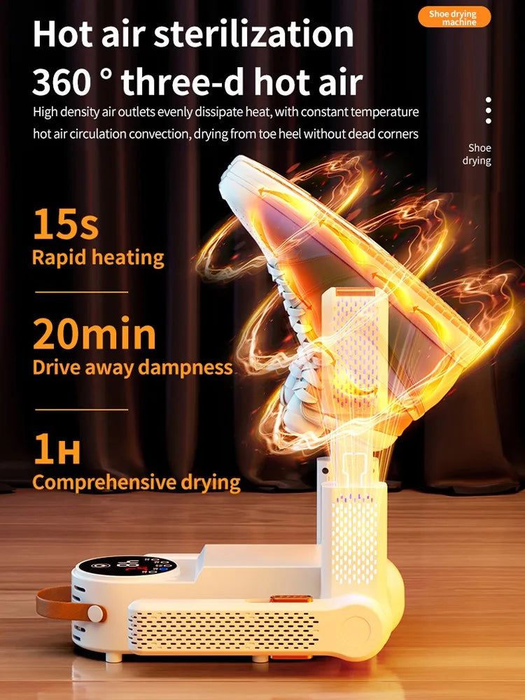 Electric Shoes Dryer Machine with Adjustable Warm Air Pipes | Fast Shoe Drying, Odor Removal & Hygiene Care | Timer Control | Safe Gentle Heat for Shoes, Slippers, Boots & Socks (White)